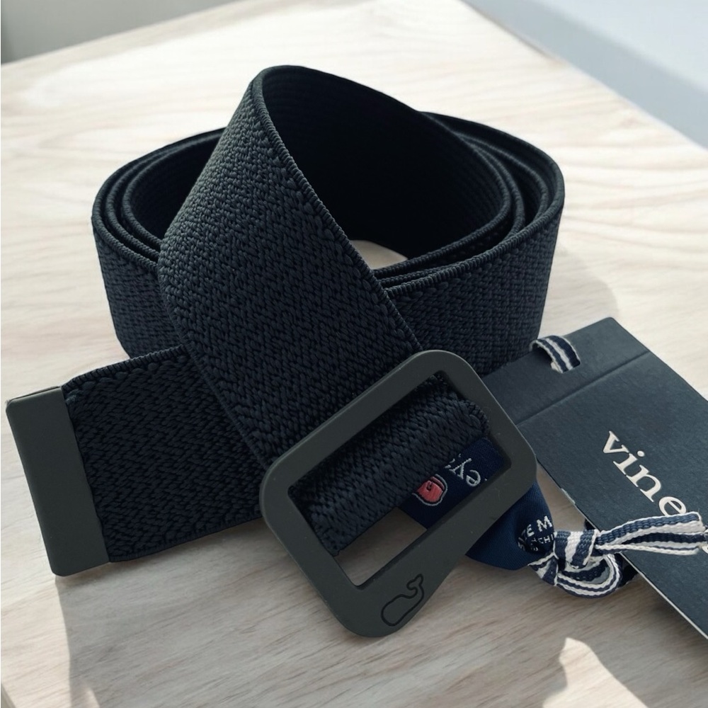 Men’s Viney Vines NWT Black Chevron Design‎ Stretch OTG D Ring Belt